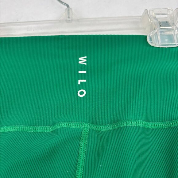 Wilo The Label Ribbed Bike Shorts Womens Size S Emerald Green Stretch High Rise - Picture 5 of 9